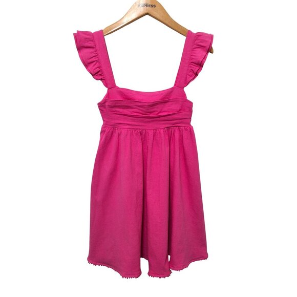 Hello Molly Ready For Brunch Hot Pink Mini Dress XS Babydoll Beachy - Picture 4 of 11